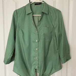 Green/cream blouse